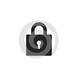 Lock Glyph Vector Icon, Symbol or Logo.