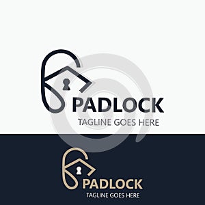 Lock House secure logo design, smart key home vector concept