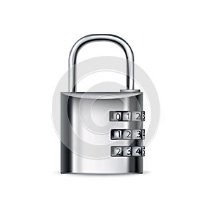 Lock icon with cipher isolated