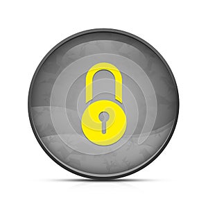 Lock icon on classy splash black round button illustration
