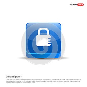 Lock icon - 3d Blue Button