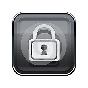 Lock icon glossy grey.