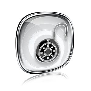 Lock on, icon grey glass.