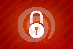 Lock icon isolated on abstract red gradient magnificence background