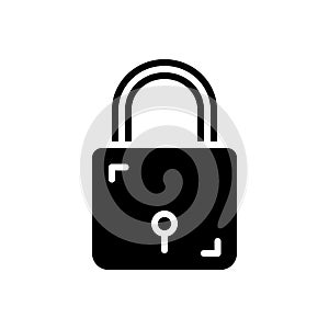 Black solid icon for Lock, keyhole and closed