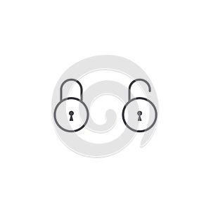 Lock icon line set, padlock sign vector isolated illustration