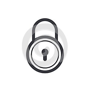 Lock icon, modern minimal flat design style, padlock vector illustration