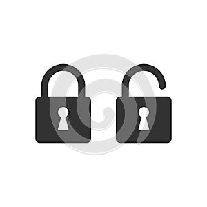 Lock icon, padlock silhouette