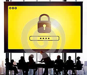 Lock Icon Password Protected Graphic Concept photo