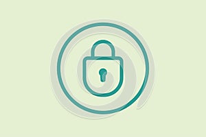 Lock icon. icon related to UI elements. suitable for web site, app, user interfaces,element, printable etc. line icon style.