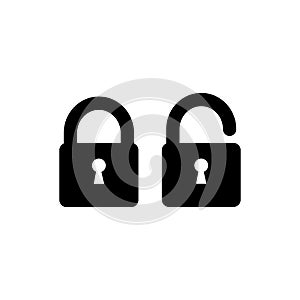 Lock icon, simple sign in flat style