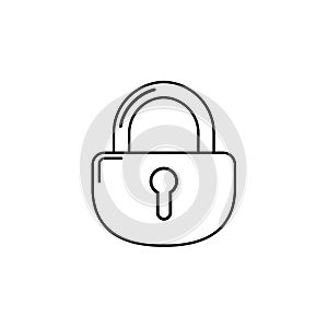 Lock icon vector. Cyber security closed padlock. Computer privacy and internet security icon.