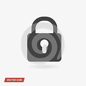 Lock Icon Vector, vector illustion flat design style.