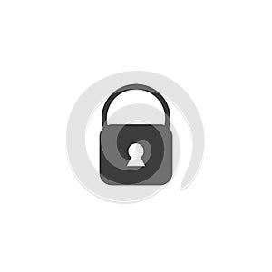 Lock icon, vector illustration isolated on white background