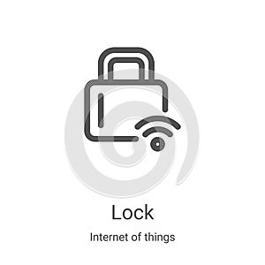lock icon vector from internet of things collection. Thin line lock outline icon vector illustration. Linear symbol for use on web