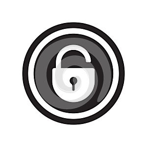 Lock icon vector isolated on white background, Lock sign