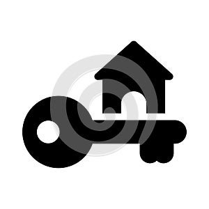 Lock glyph flat vector icon