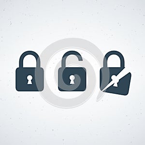 Lock Icons: Locked, Unlocked, and Broken