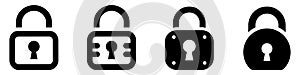 Lock icons set. Padlock icon. Safety symbol. Private security icon.