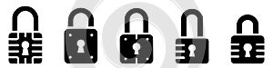 Lock icons set. Padlock icon. Safety symbol. Private security icon.