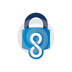 Lock Infinity Head Logo Icon Design