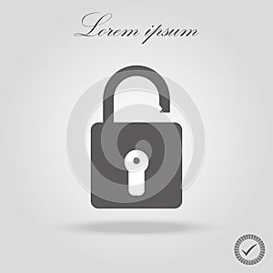 Lock Isolated Flat Web Mobile Icon. Vector Sign Symbol Button Element Silhouette