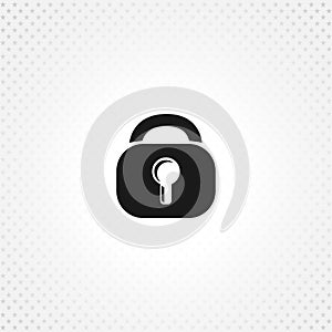 Lock isolated solid icon on white background
