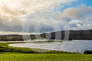 Lock Ken during a winter flood at Parton, Dumfries and Galloway, Scotland