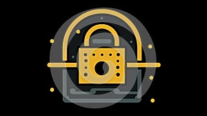 A lock and key icon with a prohibited sign representing the denied entry of hackers created with Generative AI