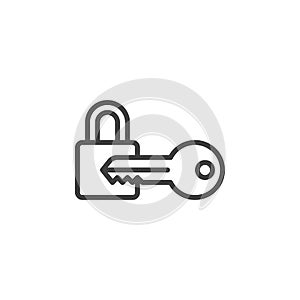 Lock and key line icon