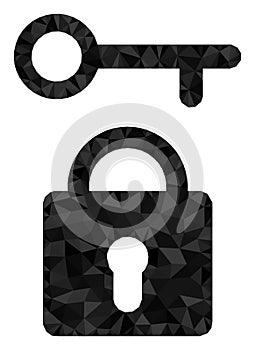 Lock Key Polygonal Icon