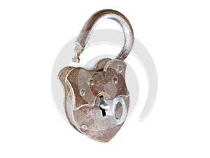 Lock key vintage open metal isolated