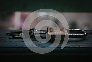 Lock with the keys on a window