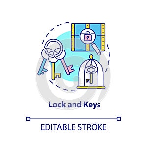 Lock and keys concept icon