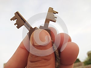 Lock keys in hand