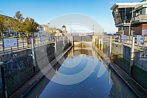 A lock leading from Bristol channel into Portishead Marina