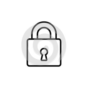 Lock line icon, outline vector illustration, line symbol isolated on white