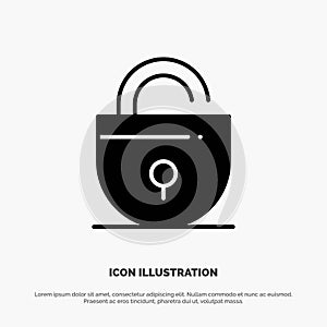 Lock, Locked, Security, Internet solid Glyph Icon vector