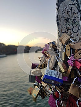 The lock love, at pont des arts, paris