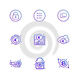 lock , menu , message , we accept , graph , rate , cloud , unlock , 9 eps icons set vector