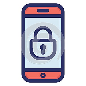 Lock, mobile Isolated Vector icon which can easily modify or edit