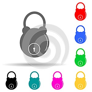lock multi color style icon. Simple glyph, flat vector of lock and keys icons for ui and ux, website or mobile application