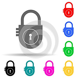 lock multi color style icon. Simple glyph, flat vector of lock and keys icons for ui and ux, website or mobile application