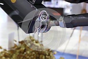 A lock nut split pin or cotter pin in machine