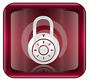 Lock off icon red
