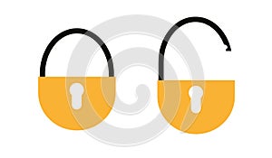 Lock open and lock closed icons. Padlock symbol - stock vector