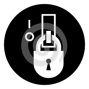 Lock Out In De-Energized State Symbol Sign,Vector Illustration, Isolated On White Background Label. EPS10
