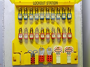 Lock out & Tag out , Lockout station, machine - specific lockout devices