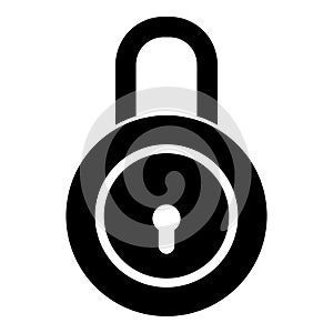 Lock Padlock icon black color vector illustration flat style image