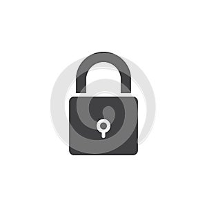 Lock, password icon vector, filled flat sign, solid pictogram isolated on white.